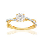 Bague or 375 2 tons zirconias - vue 1