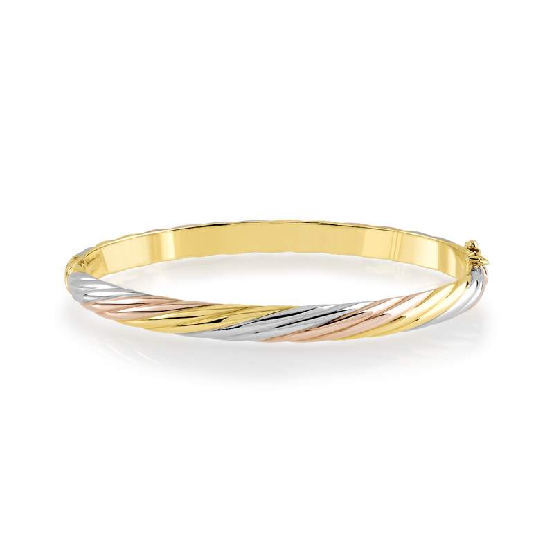 Bracelet or 375 3 tons torsadé - vue 1
