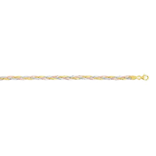 Bracelet 3 ors 375 tressé 18 cm