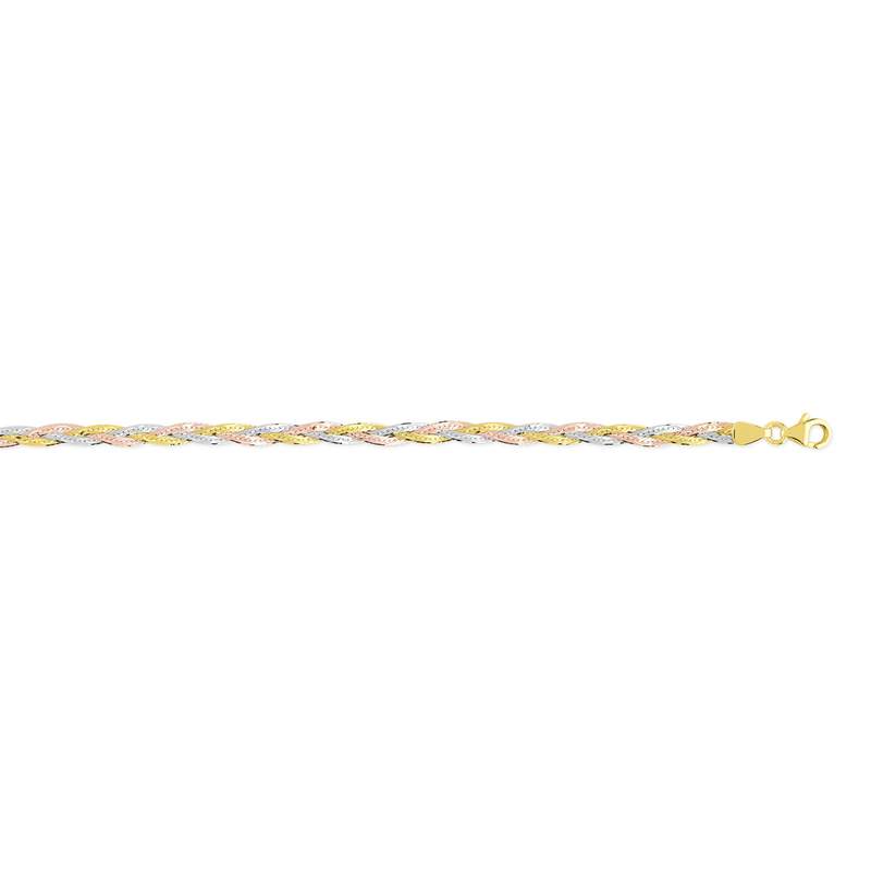 Bracelet 3 ors 375 tressé 18 cm - vue 1