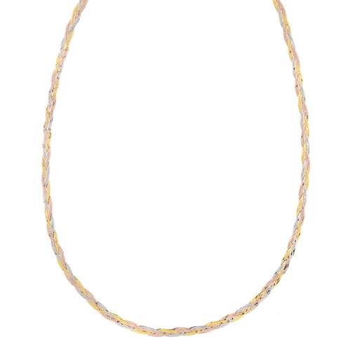 Collier 3 ors 375 tressé 42 cm