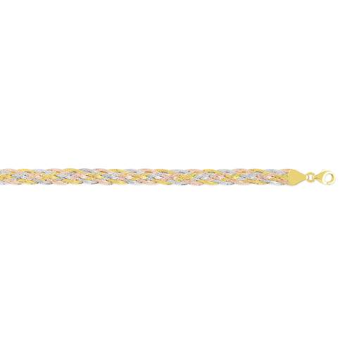 Bracelet 3 ors 375 tressé 19,5 cm