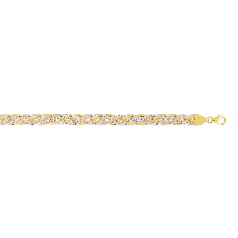Bracelet 3 ors 375 tressé 19,5 cm - vue 1