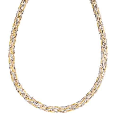 Collier 3 ors 375 tressé 43,5 cm