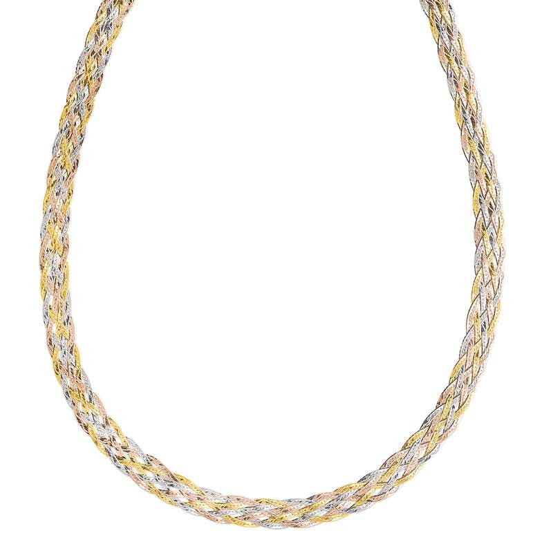 Collier 3 ors 375 tressé 43,5 cm - vue 1