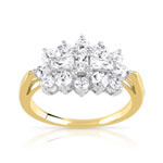 Bague 2 ors 375 zirconias - vue 1