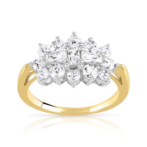 Bague 2 ors 375 zirconias