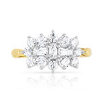 Bague 2 ors 375 zirconias - vue 3