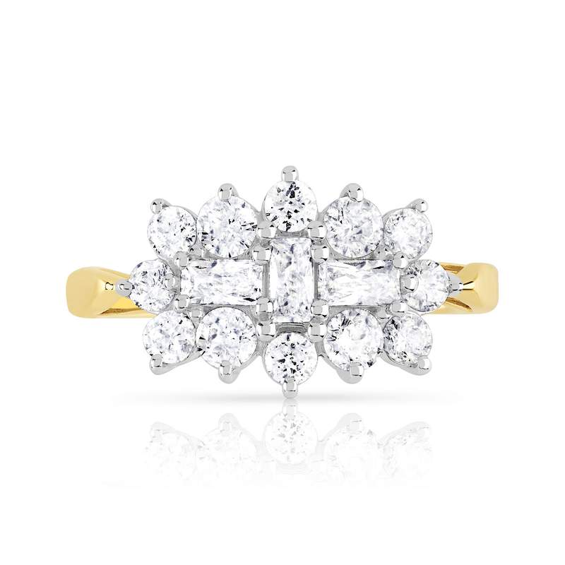 Bague 2 ors 375 zirconias - vue 3