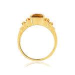 Bague or 375 2 tons citrines et diamants - vue 2