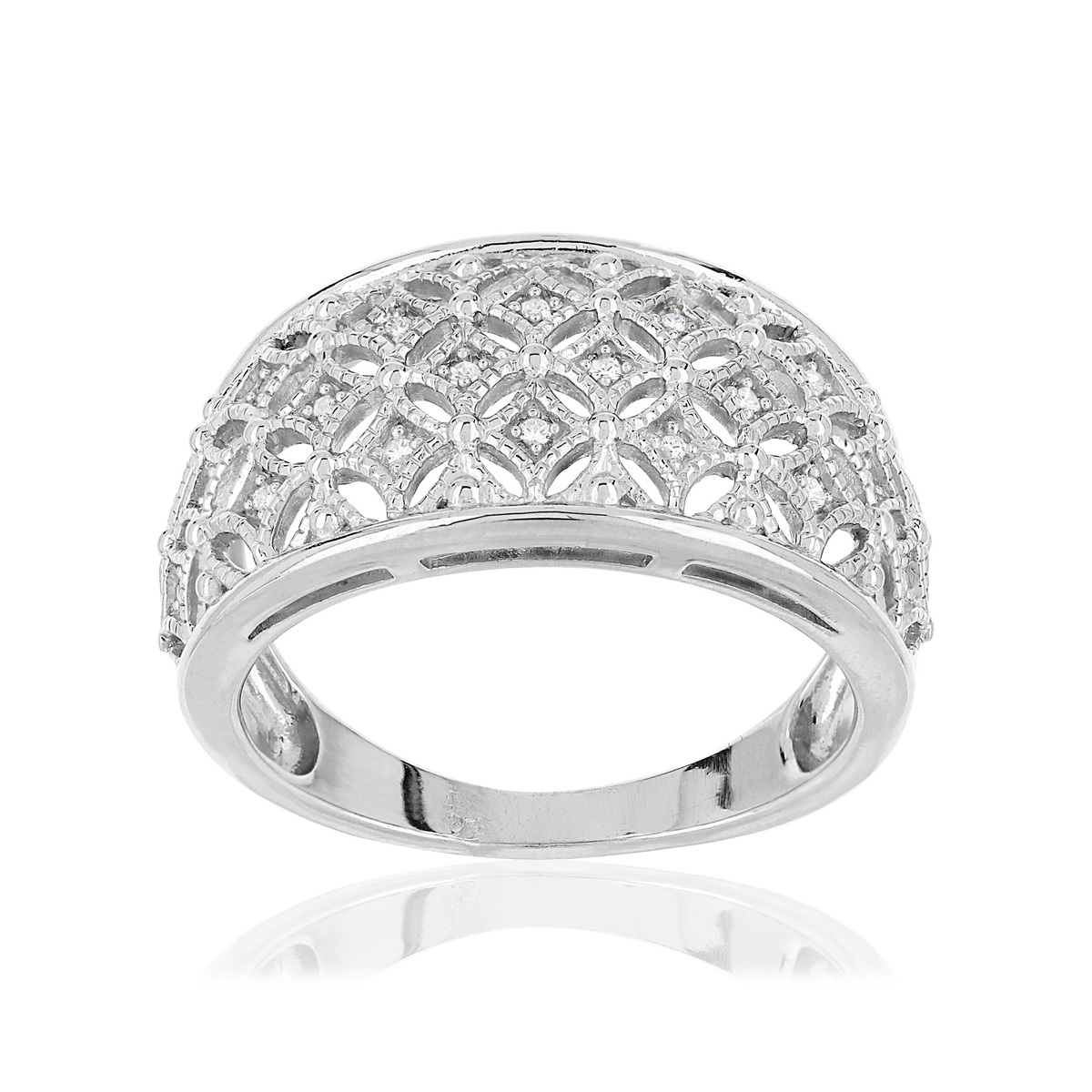 Bague or blanc 375 diamants Femme Bague MATY