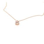Collier or 375 rose topaze rose traitée zirconia et perle - vue 2