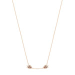 Collier or 375 rose topaze rose traitée zirconia et perle - vue 1