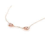 Collier or 375 rose topaze rose traitée zirconia et perle - vue 2