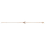 Bracelet or 375 rose topaze zirconia et perle - vue 1
