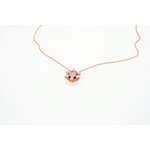 Collier or 375 rose quartz zirconia noir et perle - vue 2