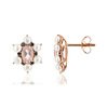 Boucles d'oreilles or 375 rose pierre et perle - vue V1