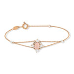 Gold bracelet 375 rose opal zirconia and pearl - view 2