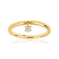 Bague or 375 jaune zirconia