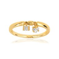 Bague or 375 jaune zirconia