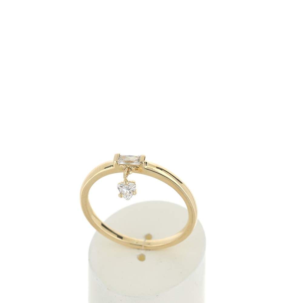Bague or 375 jaune zirconia - vue 2