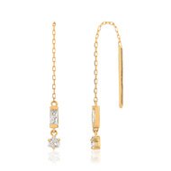 Boucles d'oreilles or 375 jaune zirconia