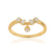 Bague or 375 jaune zirconia