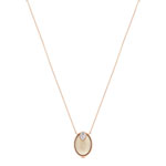 Collier or 375 rose agate et zirconia - vue 1