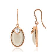 Boucles d'oreilles or 375 rose agate et zirconia