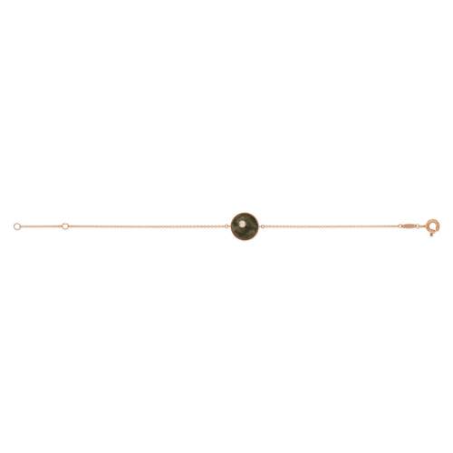 Bracelet or 375 rose labradorite et zirconia
