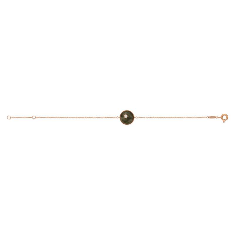 Bracelet or 375 rose labradorite et zirconia - vue 1