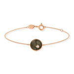 Bracelet or 375 rose labradorite et zirconia - vue 2