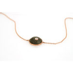 Bracelet or 375 rose labradorite et zirconia - vue D1