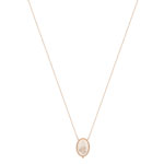 Collier or 375 rose pierre de lune et zirconia - vue 1