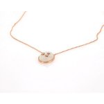 Collier or 375 rose pierre de lune et zirconia - vue 2