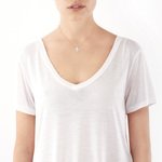 Collier or 375 rose pierre de lune et zirconia - vue porté 1