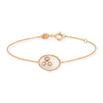Bracelet or 375 rose pierre de lune et zirconia - vue 2