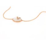 Bracelet or 375 rose pierre de lune et zirconia - vue 3