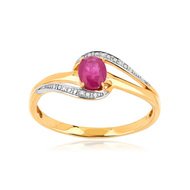 Bague or 375 2 tons rubis et diamant