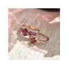 Bague or 375 rose 2 tons grenats rhodolites et diamants - vue VD2