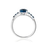 Bague or 375 blanc topazes bleues traitées - vue 2