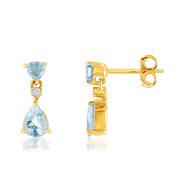 Boucles d'oreilles or 375 2tons p. fine diamant