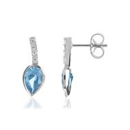 Boucles d'oreilles or 375 blanc zirconia