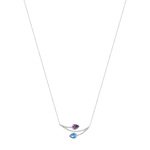 Collier or 375 blanc zirconia - vue 1