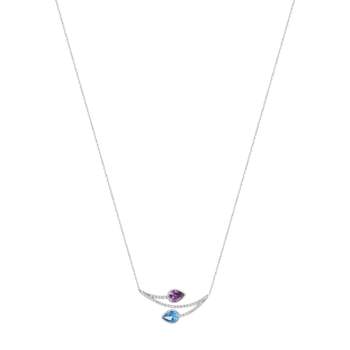 Collier or 375 blanc zirconia