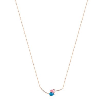 Collier or 375 rose zirconia