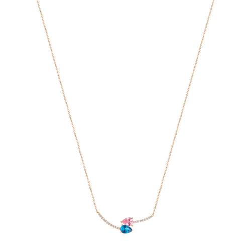 Collier or 375 rose zirconia