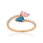 Bague or 375 rose zirconia - vue 1
