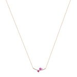 Collier or 375 rose zirconia - vue 1