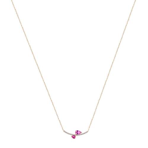 Collier or 375 rose zirconia